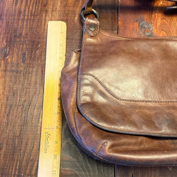 Frye Tan Leather Shoulder Saddle Bag - Picture 6 of 11